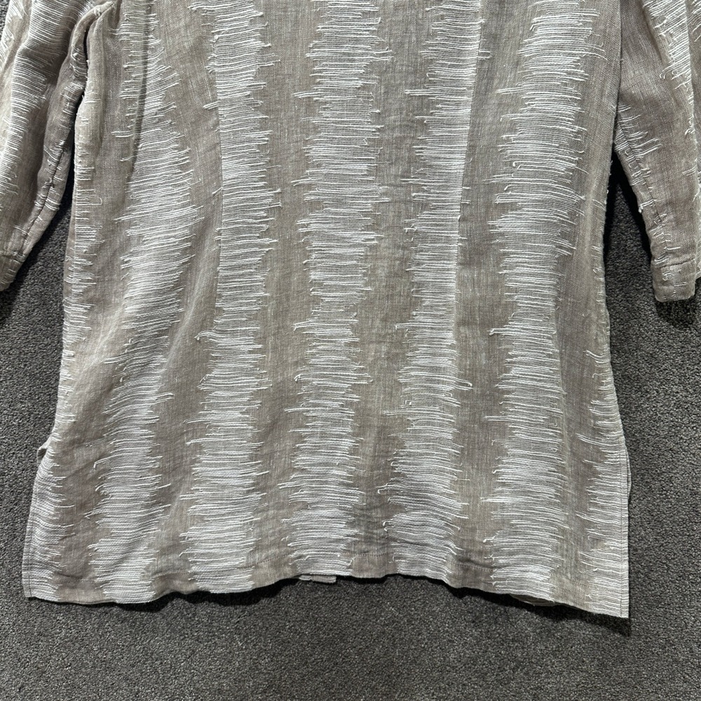 NIC+ZOE Tunic Top Women XL Button Up 3/4 Sleeve Linen Cotton Coastal Summer Boho - Picture 10 of 13